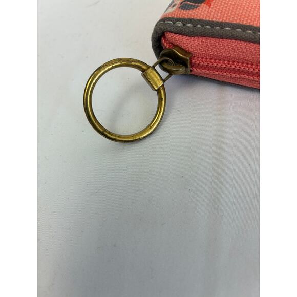 Fossil Wallet Zip Around Coral Owl Pattern Coated Canvas Leather - Picture 10 of 10